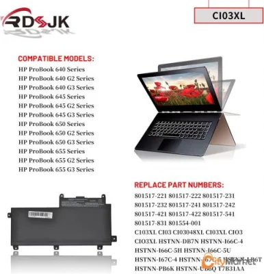 HP ProBook 640 , 645, G50 , 655 G2  G3  CI03XL battery