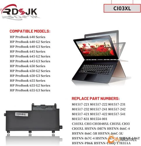 Photo 1 of HP ProBook 640 , 645, G50 , 655 G2 G3 CI03XL battery